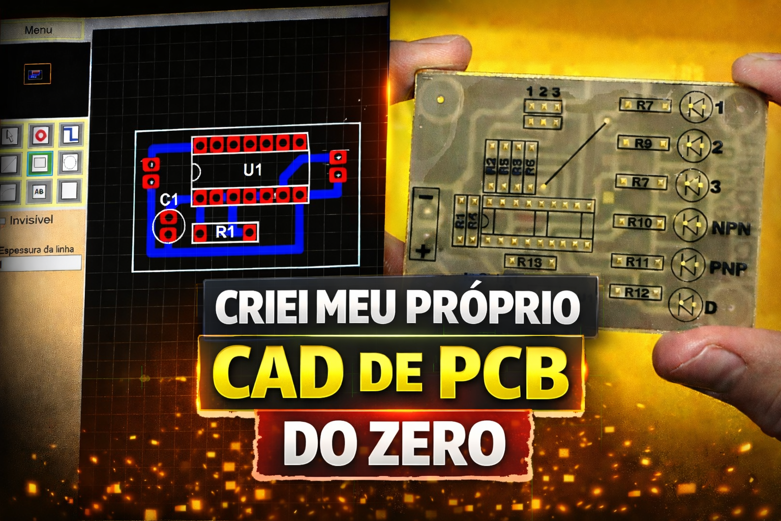 Criei meu próprio CAD de PCB do zero